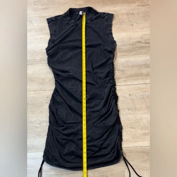 Anthropologie Daily Practice Sleeveless Ruched Faded Black Dress Size XL - Picture 7 of 8